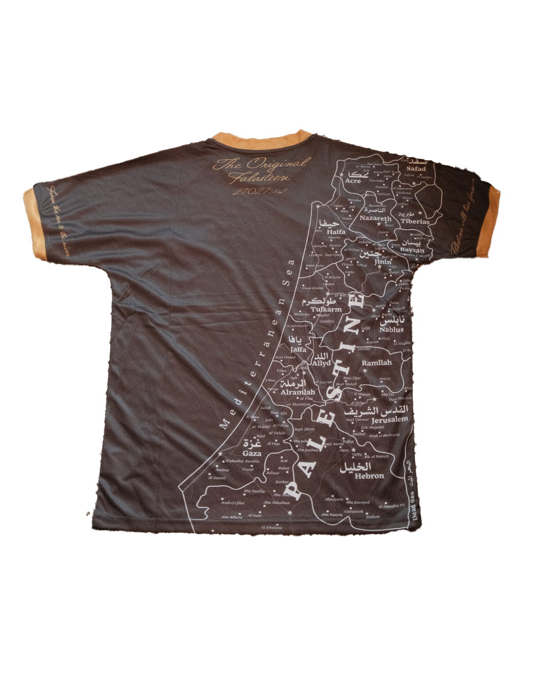 Original Palestine Map Black Football Jersey - Unisex