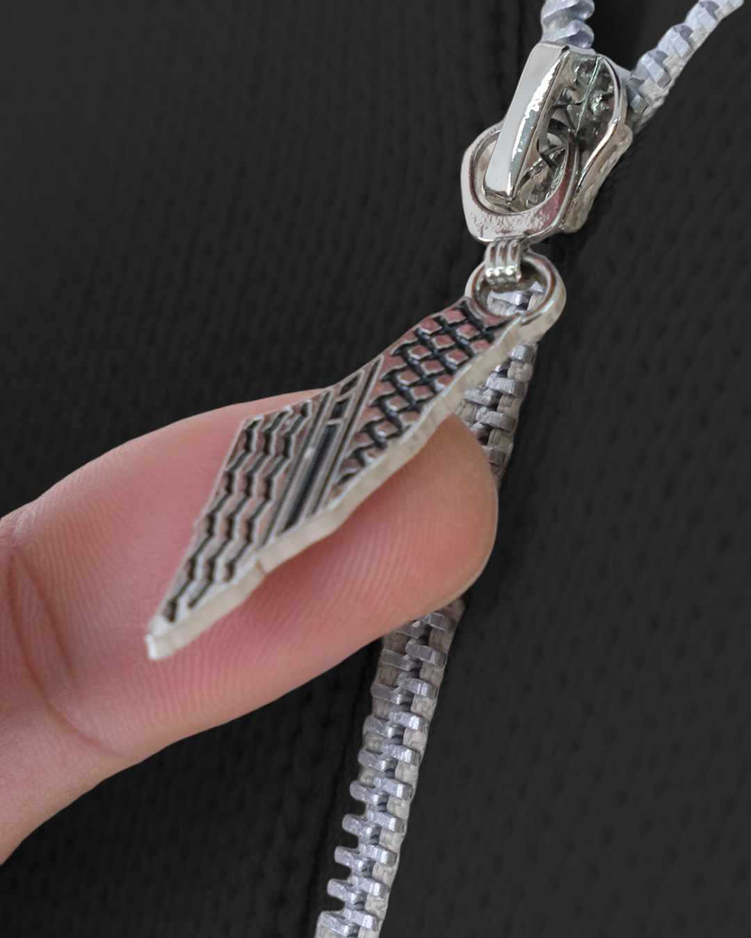 Palestine Black Knitted Zipper