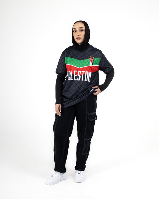 Palestine V Stripe Football Jersey - Unisex