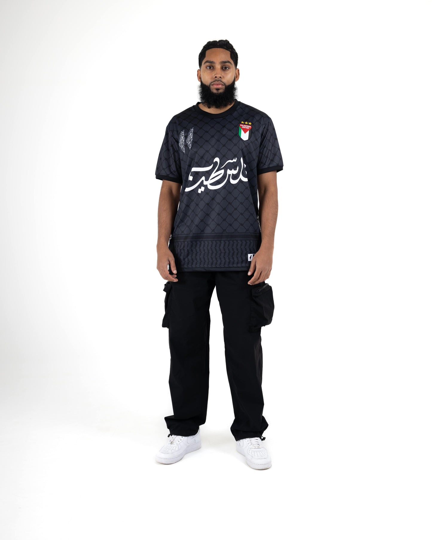 Palestine Keffiyeh Grey Football Jersey - Unisex