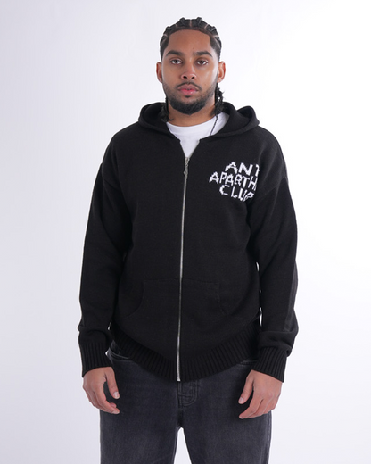 Anti Apartheid Club Black Knitted Zipper