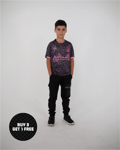 Children's Pink Grey Football Jersey - Unisex
