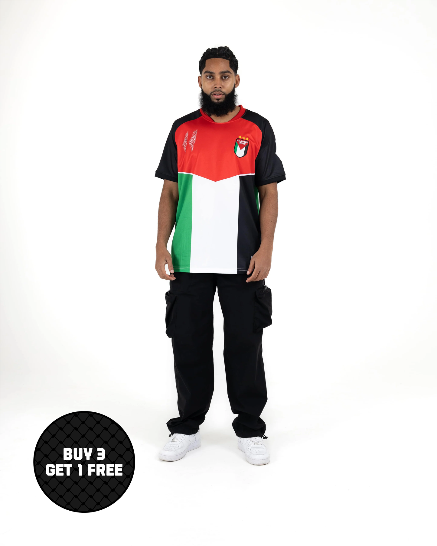 Red, Green, White & Black Flag Football Jersey - Unisex