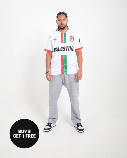 White Classic Stripe Football Jersey - Unisex