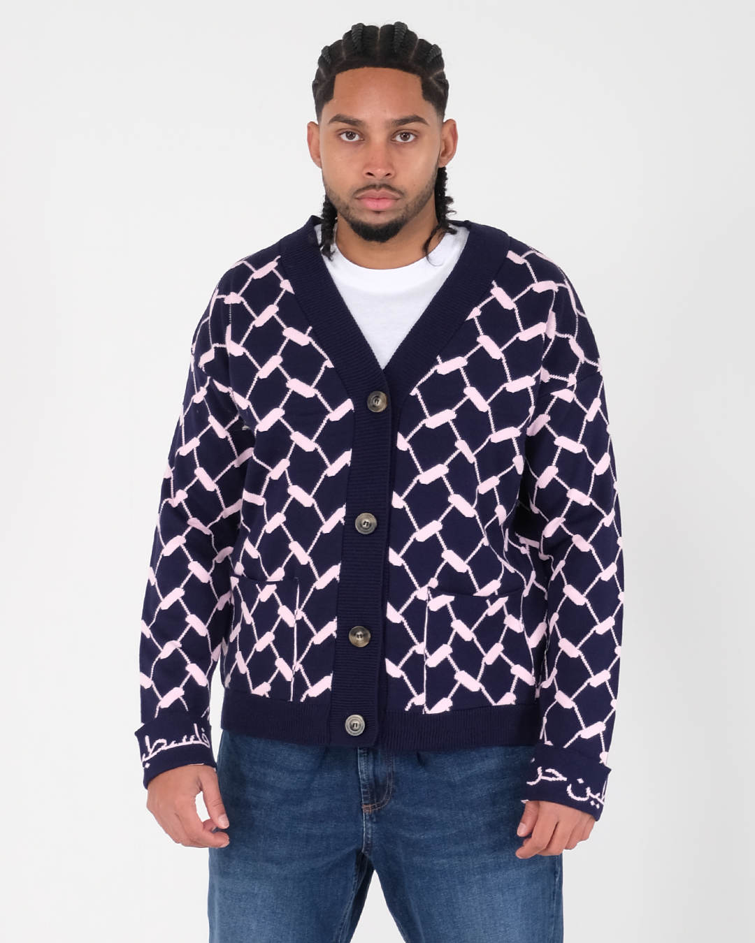 Keffiyeh Cardigan Pink