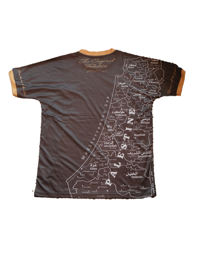 Original Palestine Map Black Football Jersey - Unisex