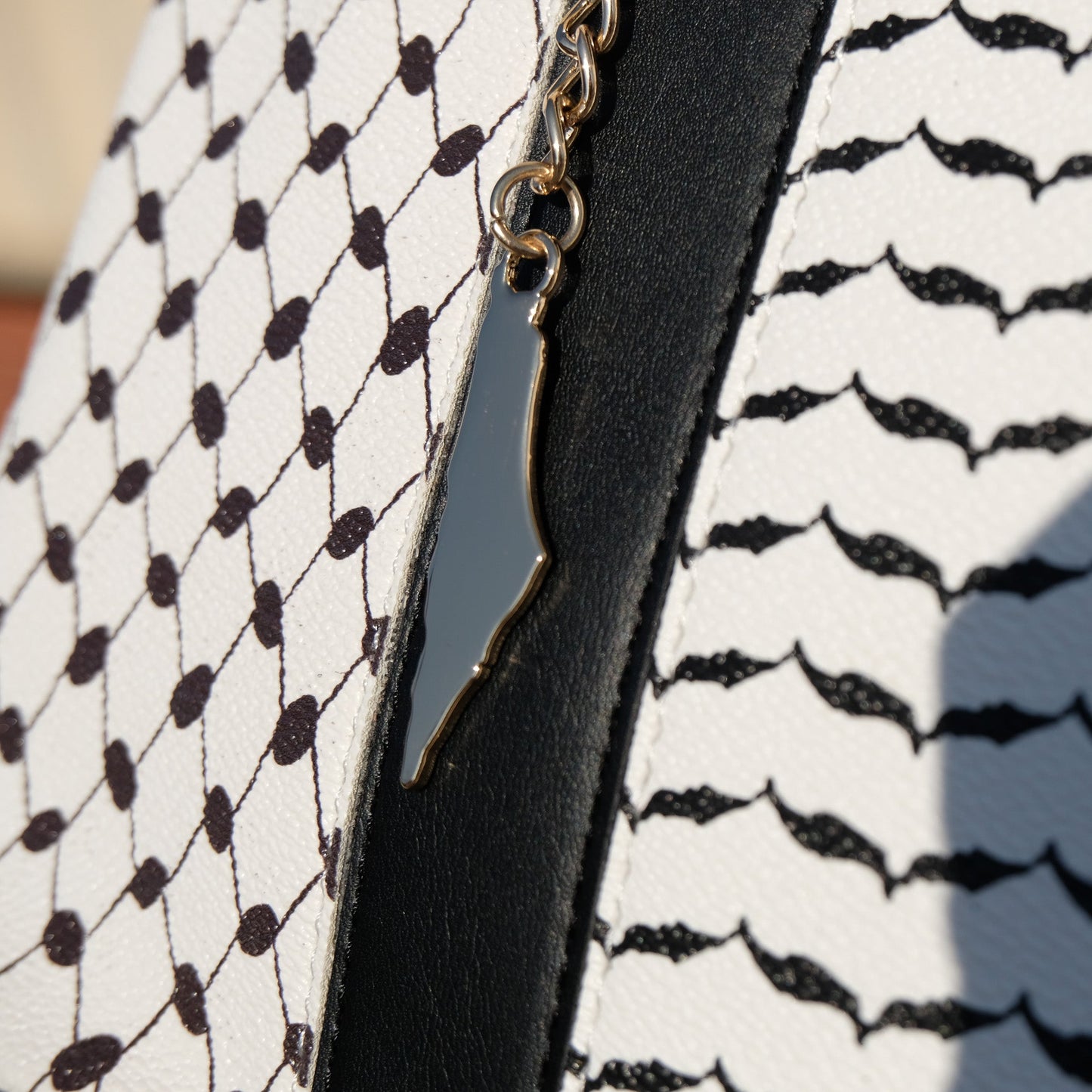 Palestine White Keffiyeh Handbag
