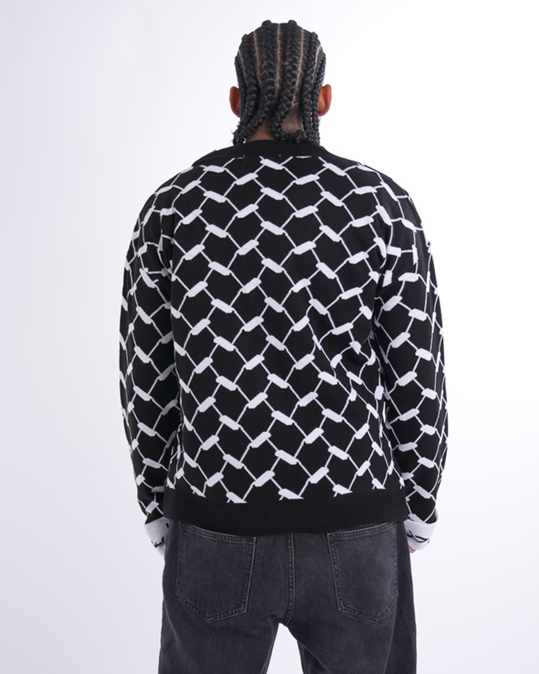 Keffiyeh Cardigan Black