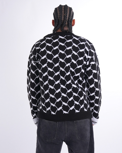 Keffiyeh Cardigan Black