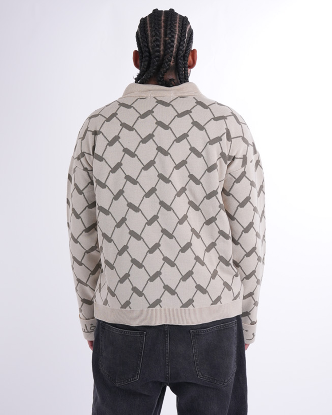 Keffiyeh Knitted Quater Zipper