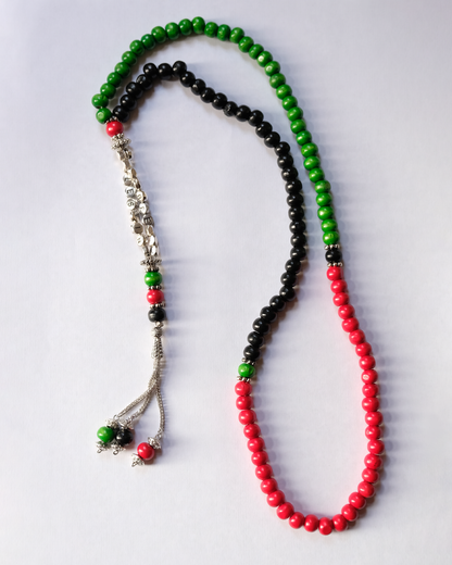 99-Bead Wooden Palestine Tasbih, Prayer Beads
