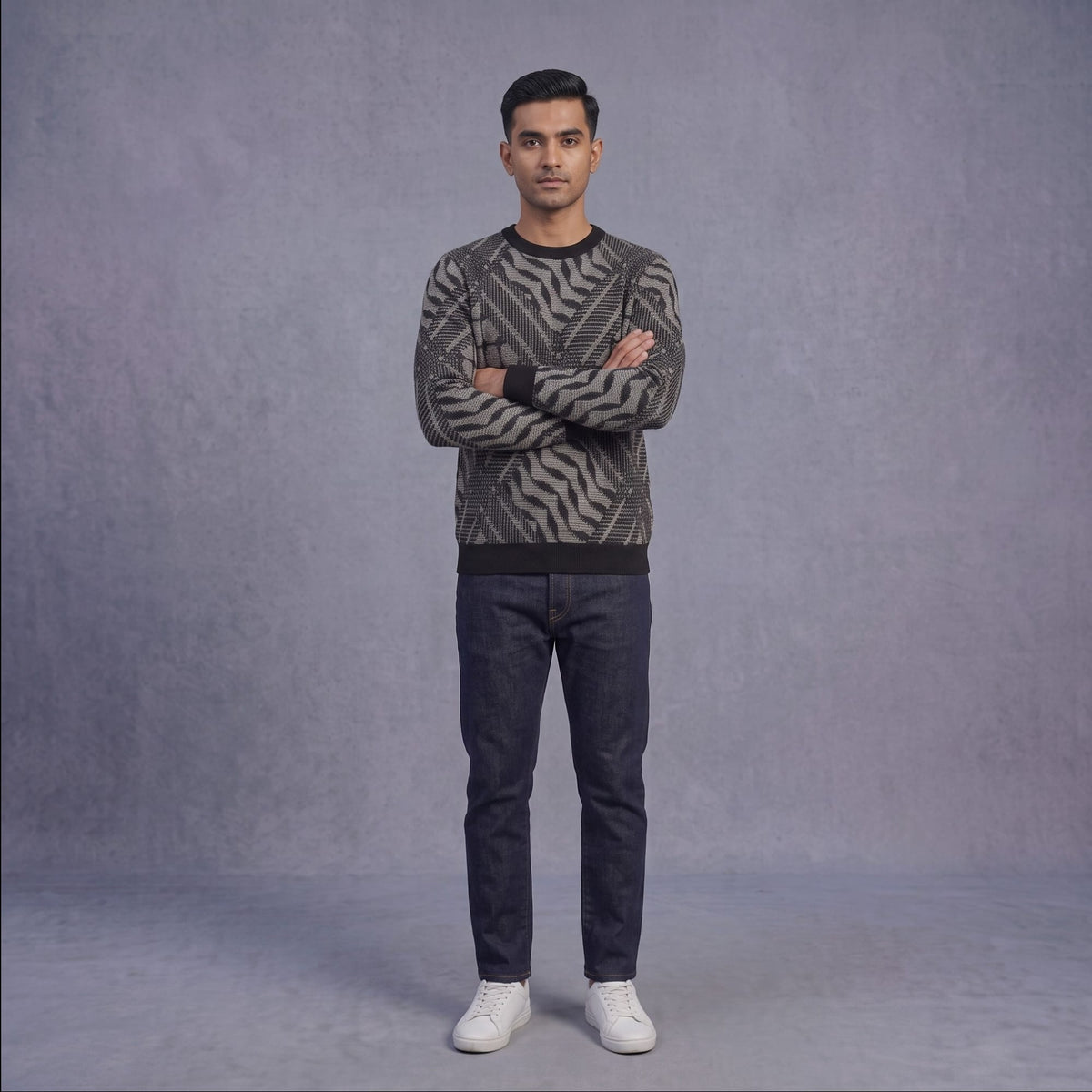 Raised Stitch Keffiyeh Knitted Jumper - Unisex