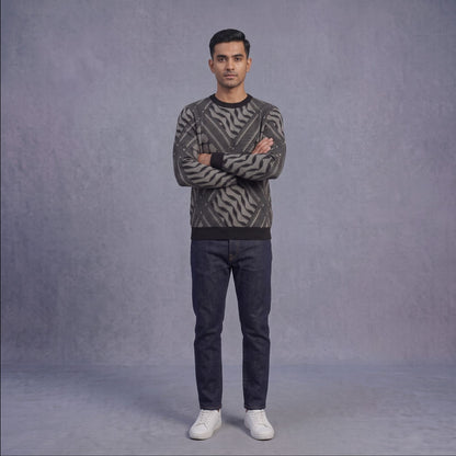 Raised Stitch Keffiyeh Knitted Jumper - Unisex