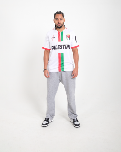 White Classic Stripe Football Jersey - Unisex