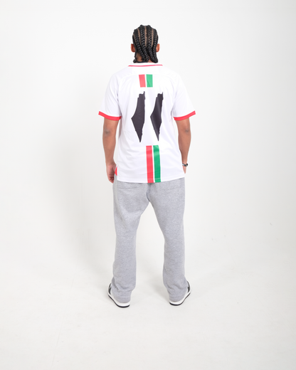 White Classic Stripe Football Jersey - Unisex